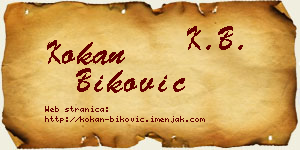 Kokan Biković vizit kartica